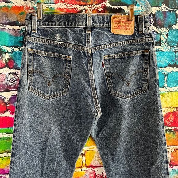 LEVI'S 517 Bootcut 34 x 34 Blue Jeans Men's Made in Mexico Denim - Picture 8 of 10